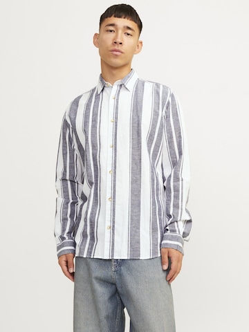 JACK & JONES Comfort fit Button Up Shirt 'JJESummer' in Blue: front