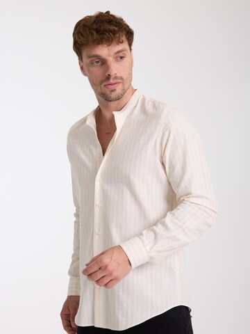 Slim fit Camicia business 'Caravaggio' di 7Camicie in beige