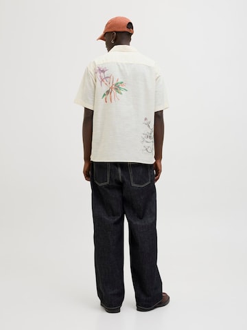 JACK & JONES Comfort fit Button Up Shirt 'JORLuke Retiro' in White