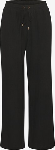 Wide Leg Pantalon 'Liny' Kaffe en noir : devant