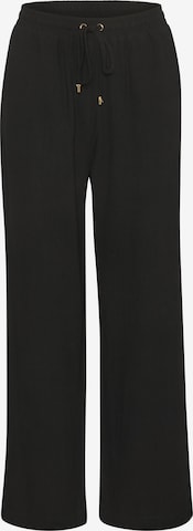 Wide Leg Pantalon 'Liny' Kaffe en noir : devant