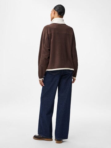 PIECES Fleece jas 'PCDebz ' in Bruin