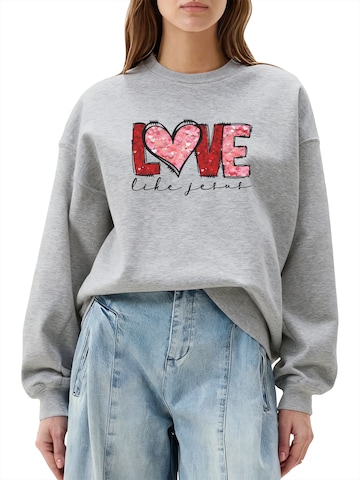 Sweat-shirt 'Loose Women's Oversized Sweatshirt, Casual Style with Dropped Shoulders' GORHEY en gris : devant