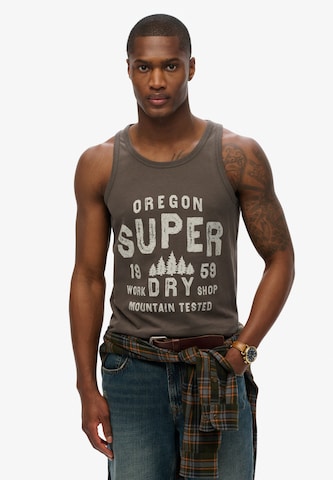Superdry Shirt 'Work Shop' in Zwart: voorkant