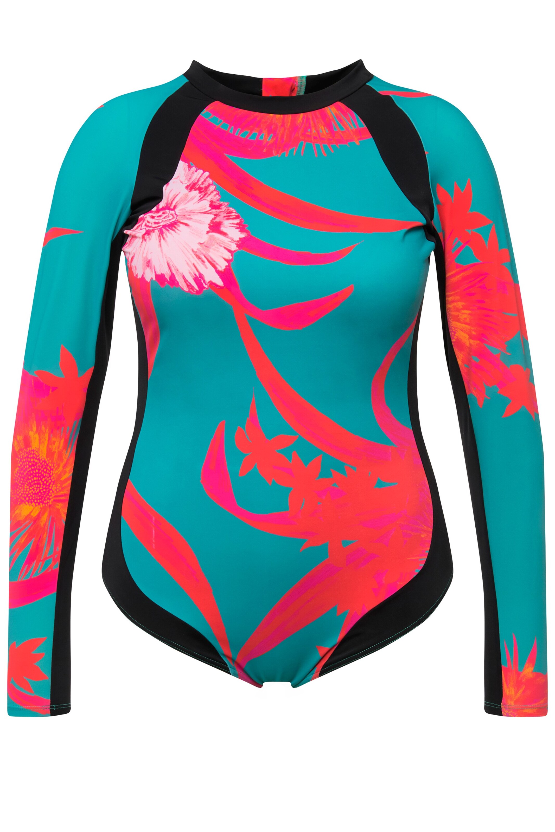 Ulla Popken Minimizer Badeanzug in Grün: Vorderseite