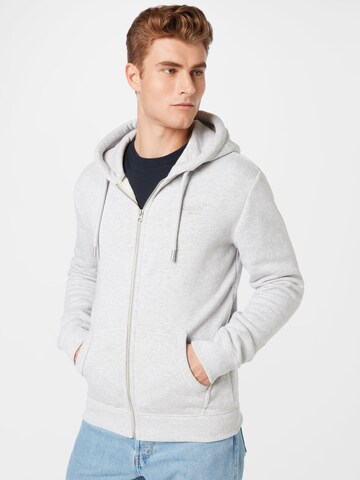 Veste de survêtement Superdry en gris : devant