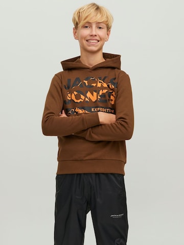 Jack & Jones Junior Sweatshirt 'HUNTER' in Brown: front