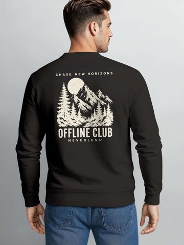 Neverless Sweatshirt 'Offline Club'‌‌ in Schwarz