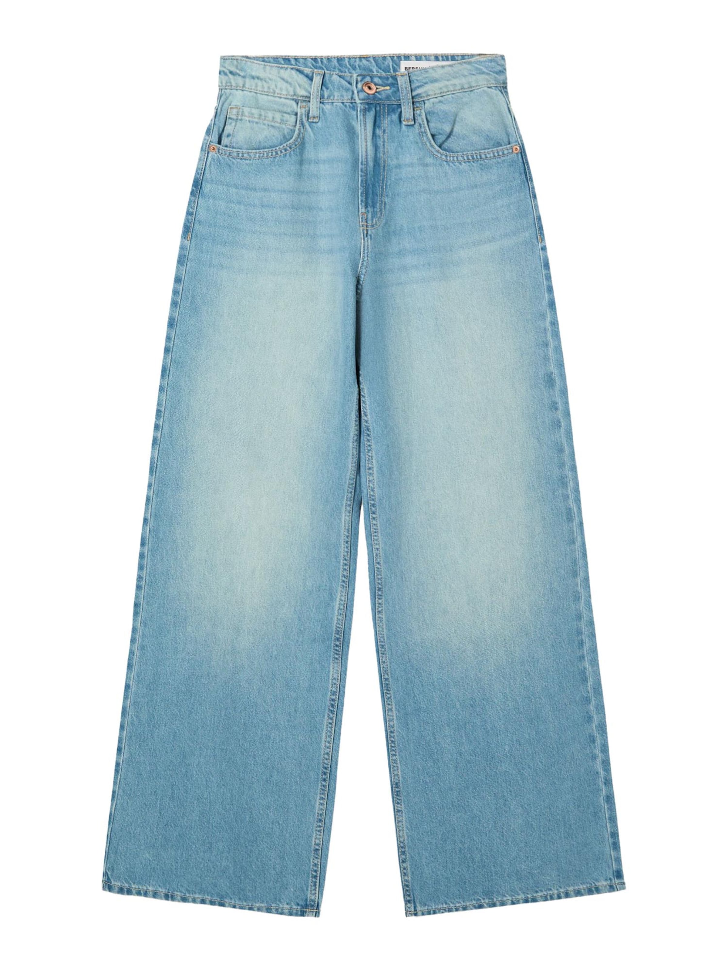 Wide leg Jeans di Bershka in blu: frontale