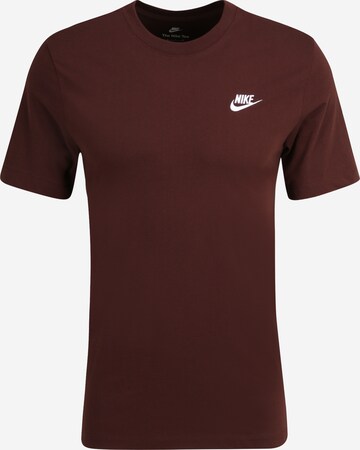 Nike Sportswear Regular fit Shirt 'Club' in Bruin: voorkant