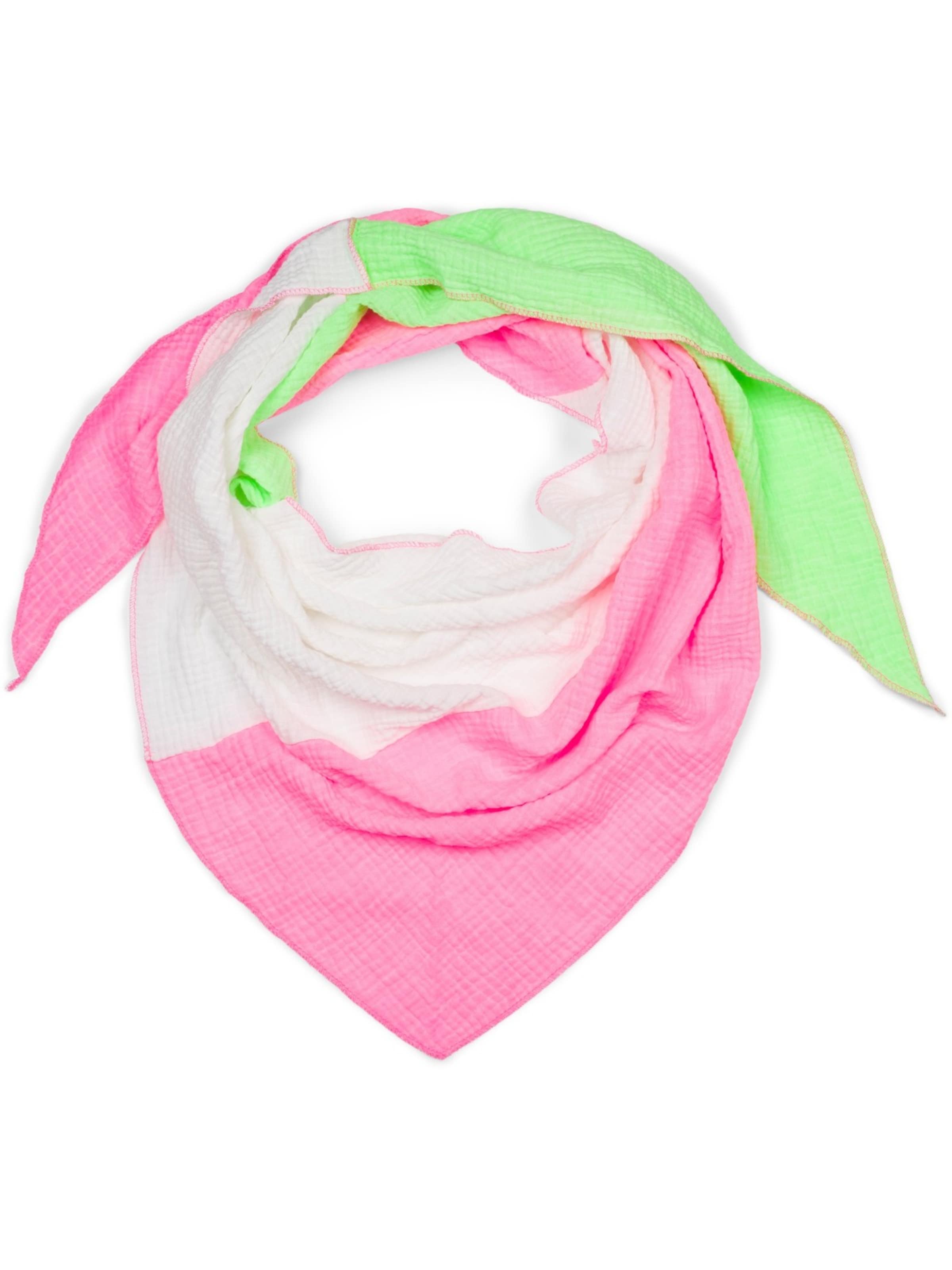 styleBREAKER Tuch '3-Farbiges Musselin Dreieckstuch'‌‌‌‌‌‌‌‌‌‌ in Pink: Vorderseite