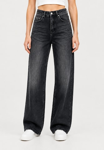 Wide leg Jeans di Elara in grigio: frontale