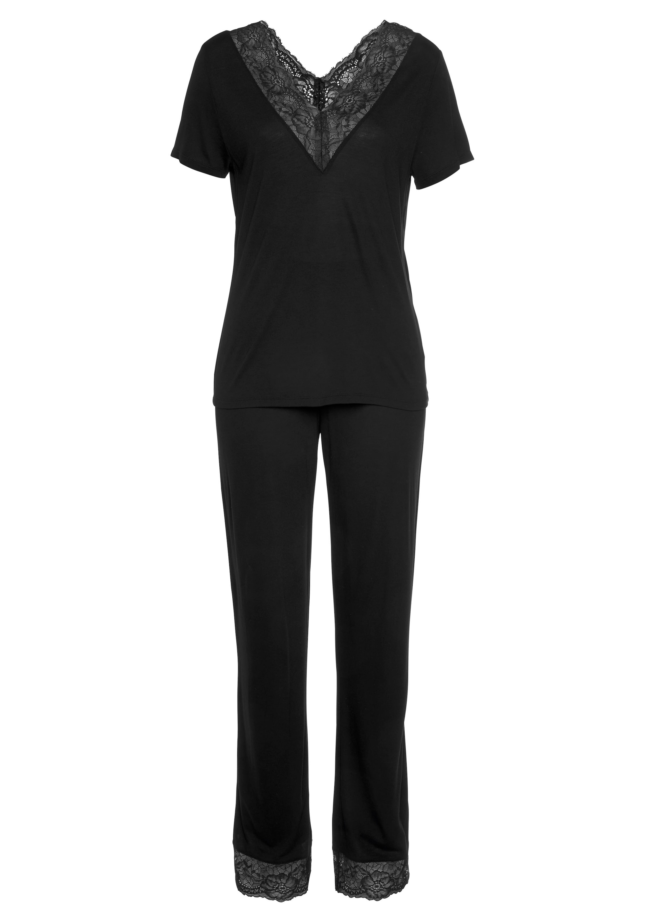 Pyjama LASCANA en noir : devant