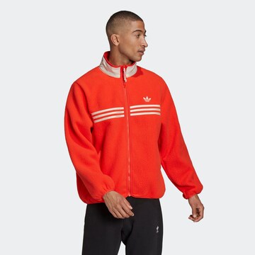 ADIDAS ORIGINALS Fleece jacket in Red: front