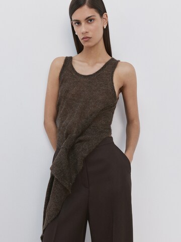 MANGO Wide Leg Suorat housut 'FLUID' värissä ruskea