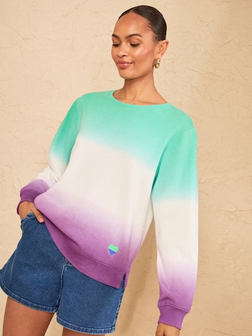 Sweat-shirt love & roses en mélange de couleurs