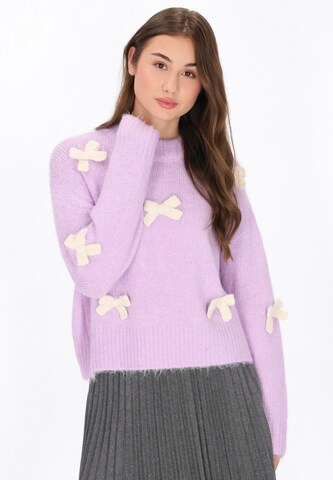 MYMO Širok pulover | vijolična barva: sprednja stran