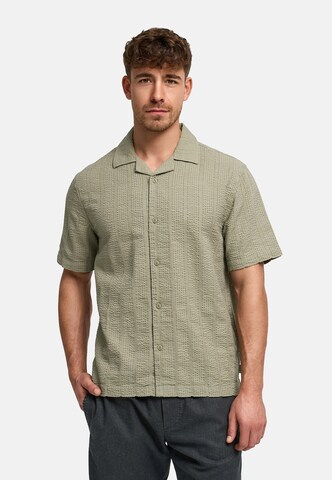 INDICODE JEANS Regular Fit Hemd 'Wallz' in Grün: Vorderseite