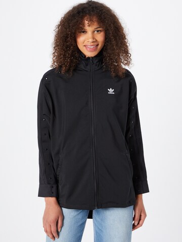 ADIDAS ORIGINALS Zip-Up Hoodie in Black: front