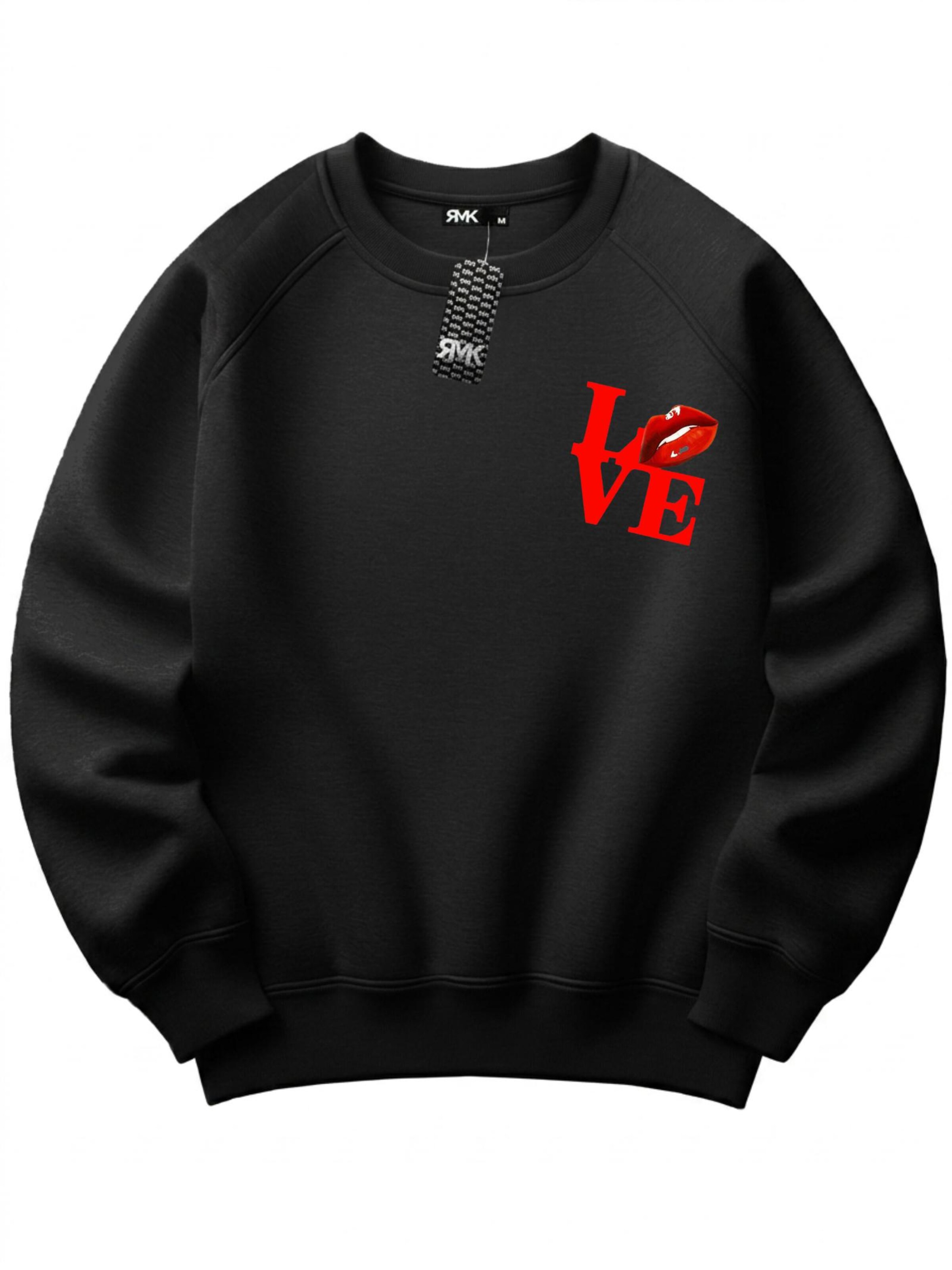 RMK Sweatshirt 'Love' in Black: front