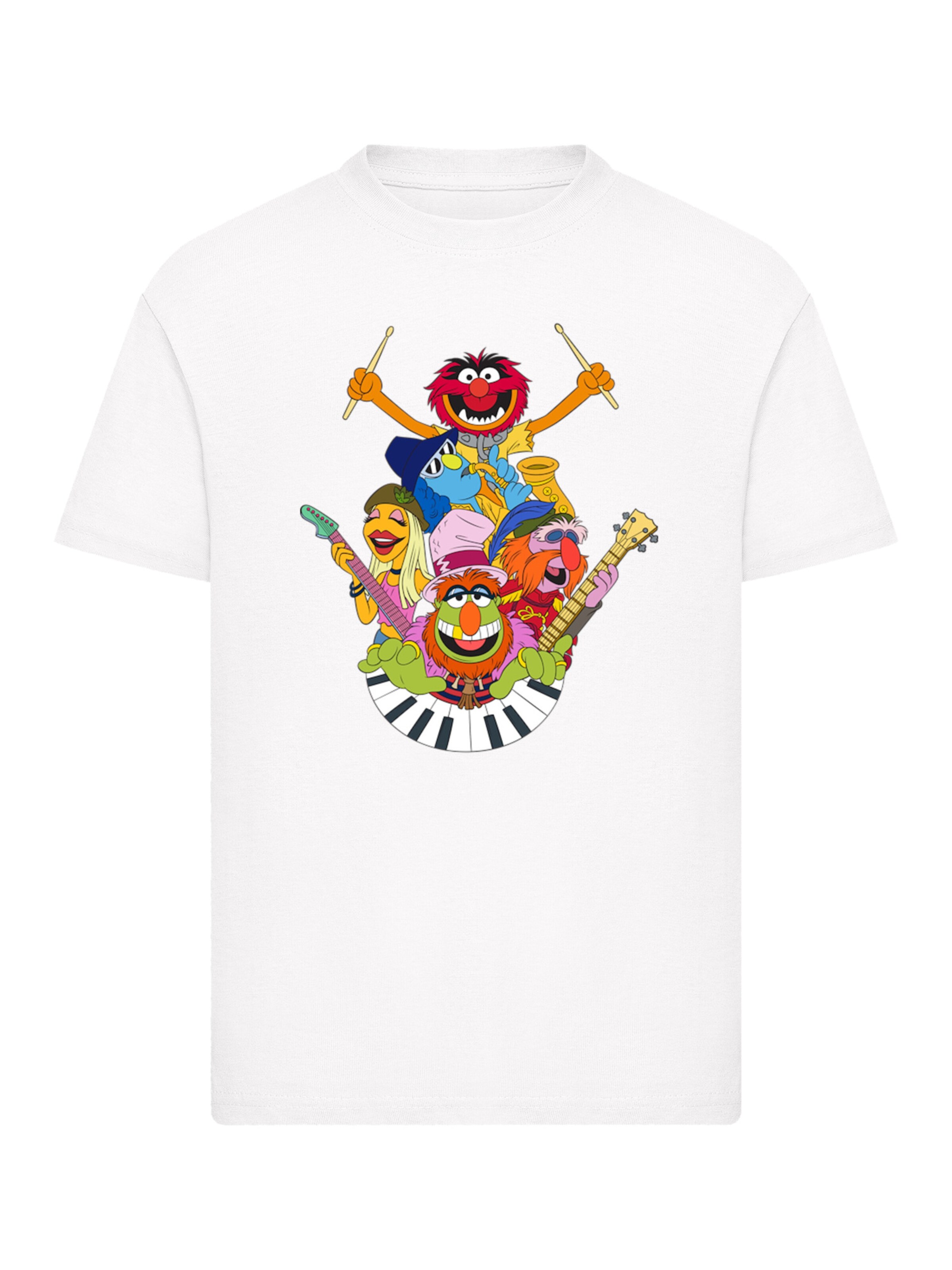 T-Shirt 'Disney Muppets Dr.Teeth And The Electric Mayhem' F4NT4STIC en blanc : devant