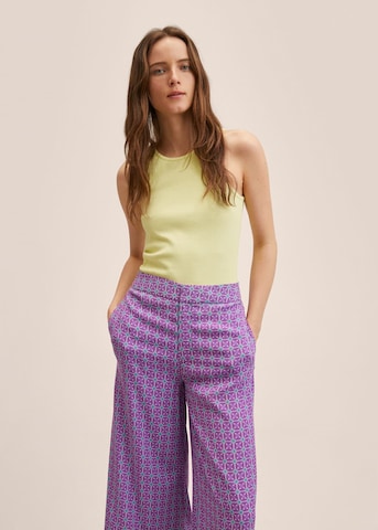 MANGO Wide leg Broek 'Jaipur' in Lila