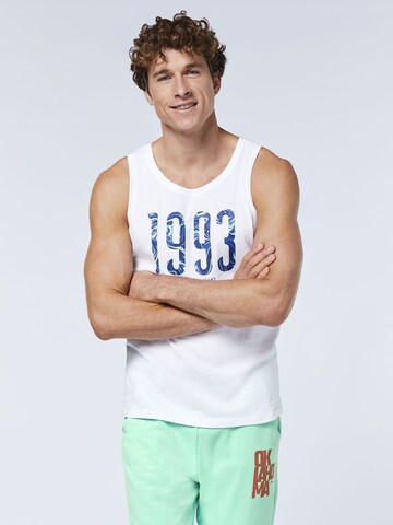 Oklahoma Jeans Tank Top ' mit 1993-Print ' in Weiß: Vorderseite