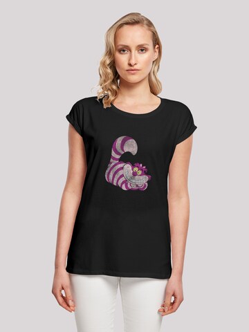 T-shirt 'Disney Alice im Wunderland Cheshire Cat' F4NT4STIC en noir : devant