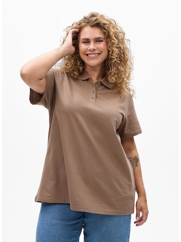 Zizzi Shirts 'Fllyn' i brun: forside