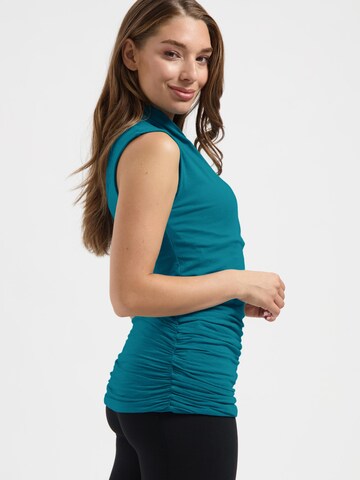 Urban Goddess Yoga & Activewear Sporttop 'Good Karma Yoga & Pilates' in Blau