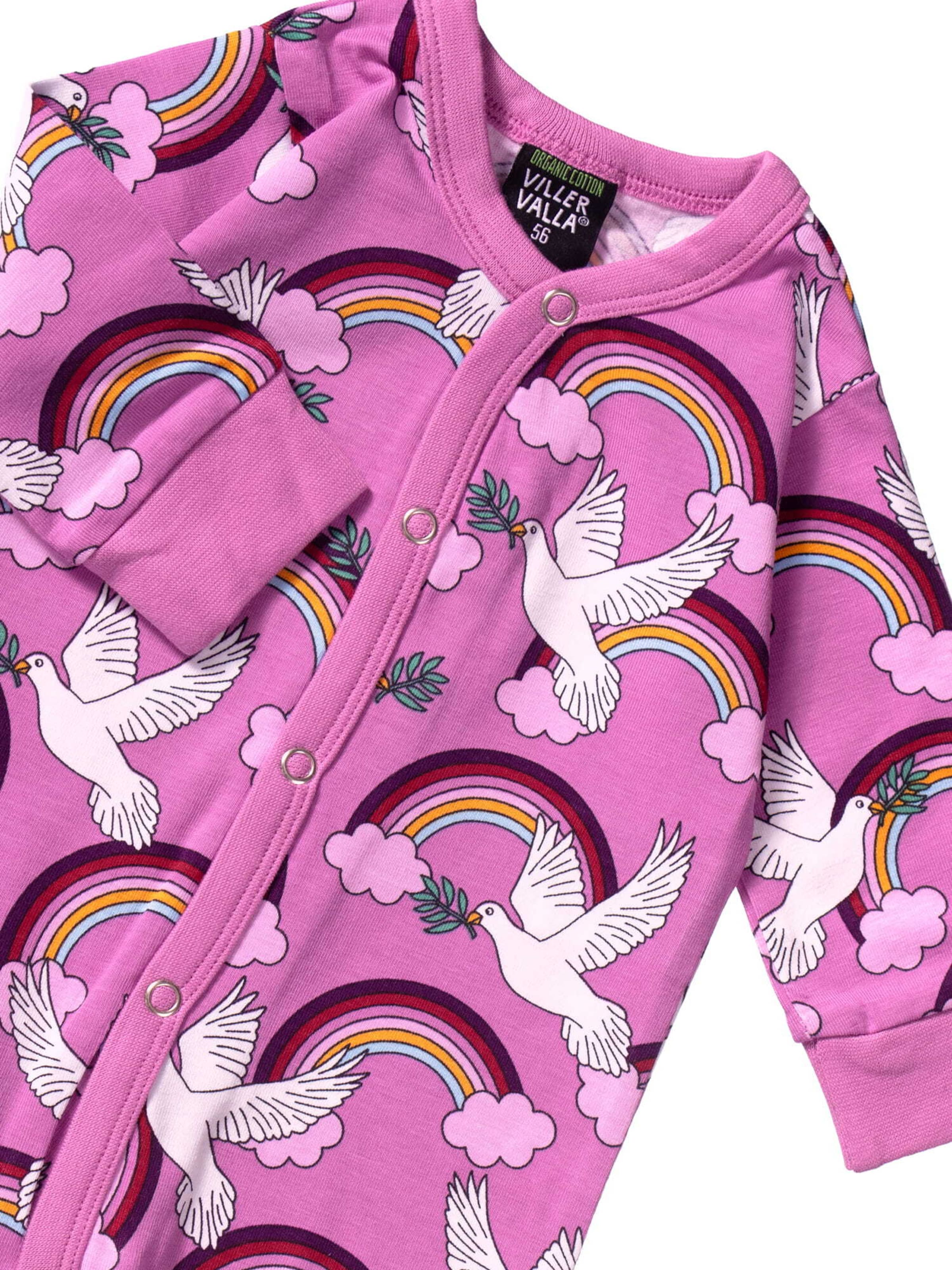Villervalla Strampler 'Peace' in Pink