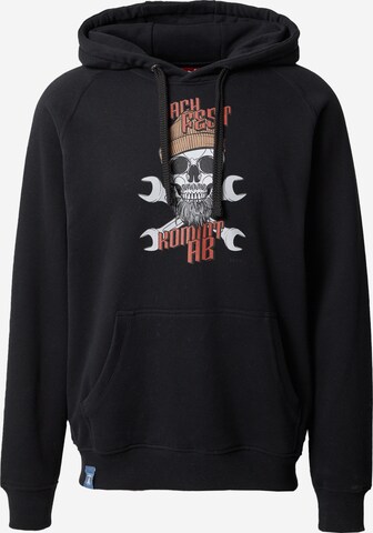 Derbe Sweatshirt 'NFKA' in Black: front