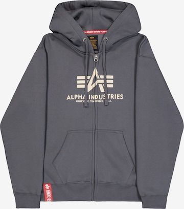 ALPHA INDUSTRIES Sweatjacke in Grau: Vorderseite