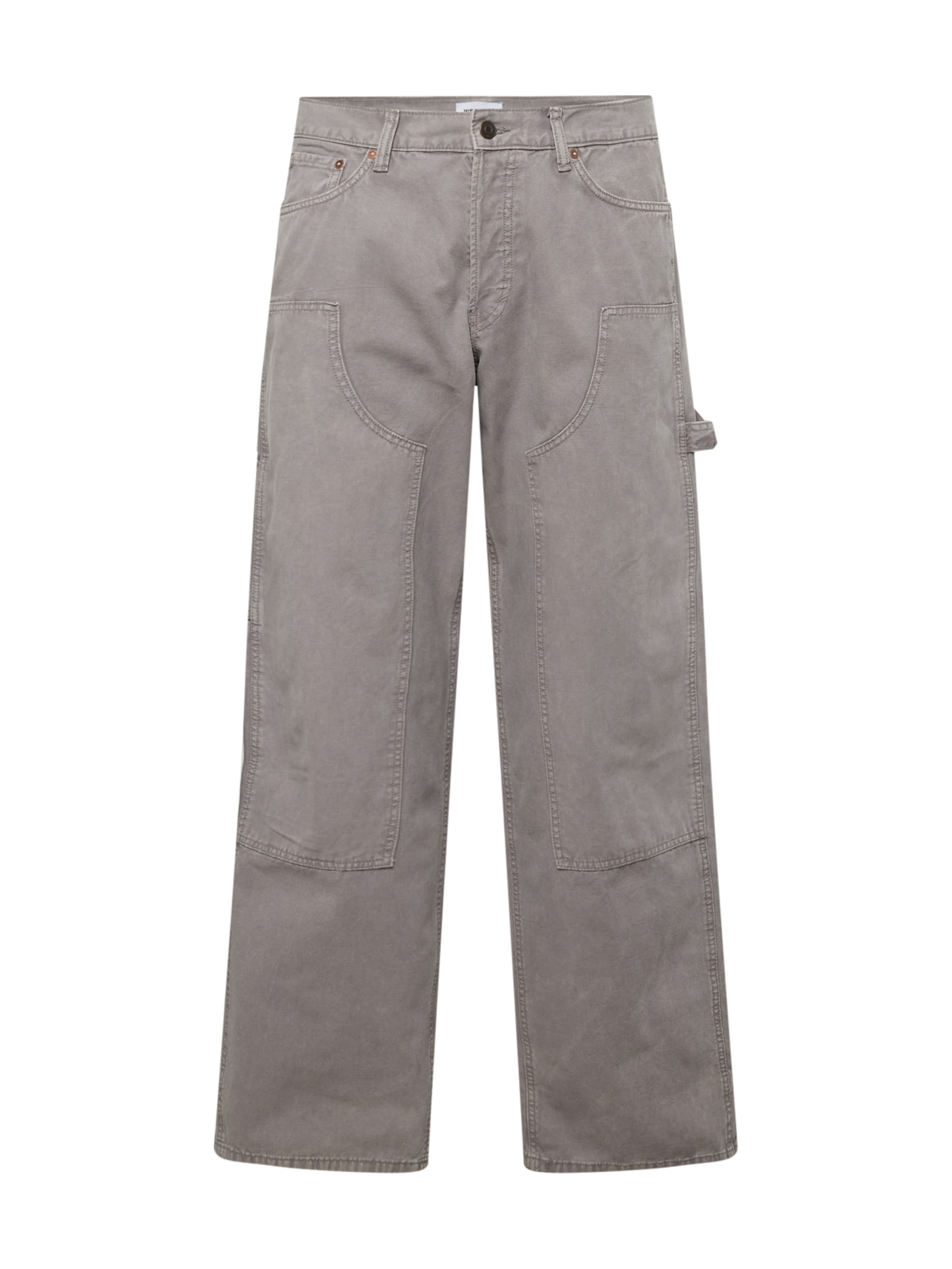 WEEKDAY Ohlapna forma Kargo kavbojke 'Carpenter' | siva barva: sprednja stran