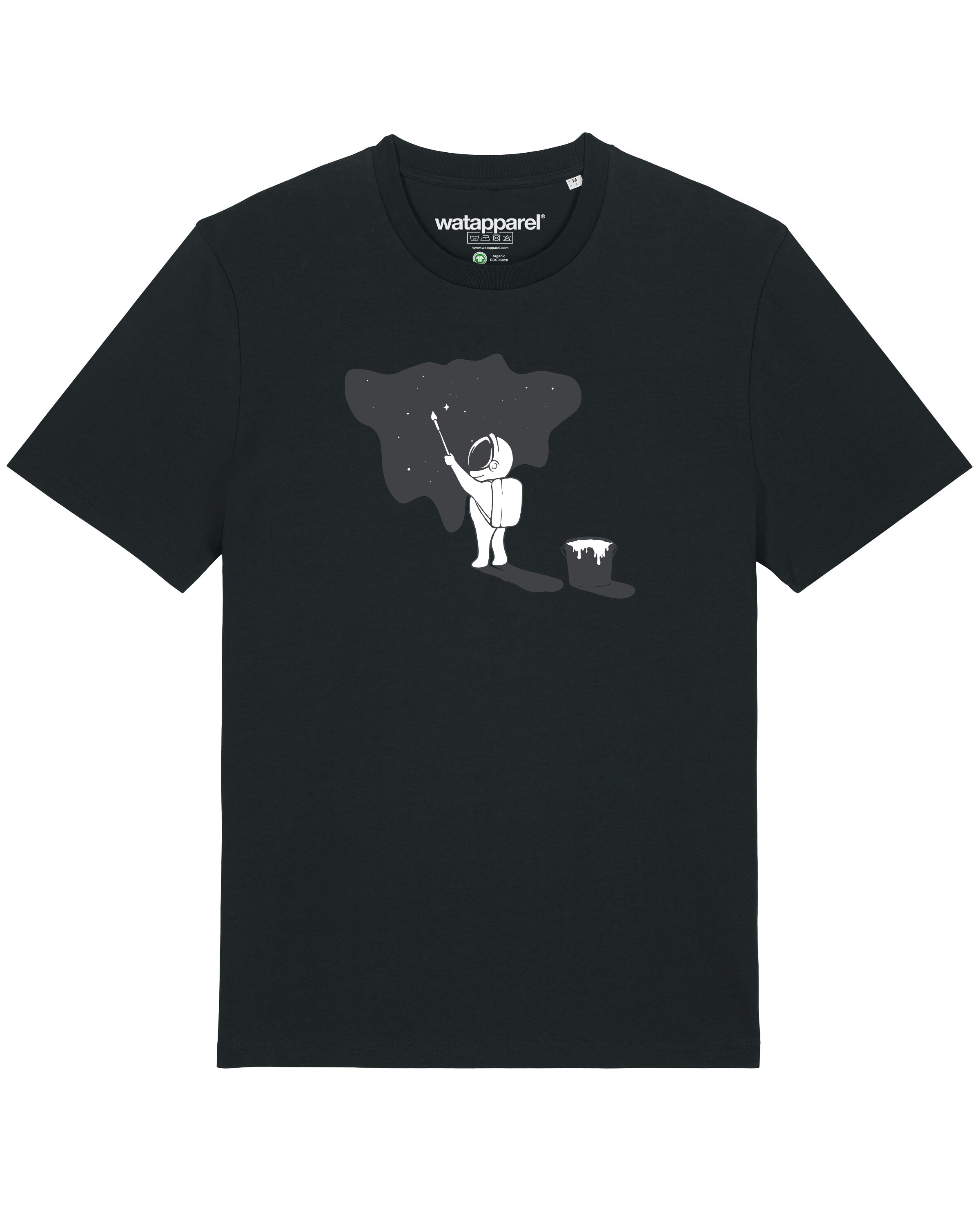 Watapparel Shirt ' Painting space ' in Schwarz: Vorderseite