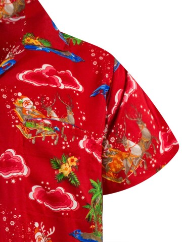 King Kameha Regular Fit Hemd 'Christmas Island'‌‌‌‌‌‌‌‌ in Rot