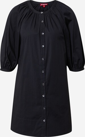 Staud Shirt Dress in Black: front