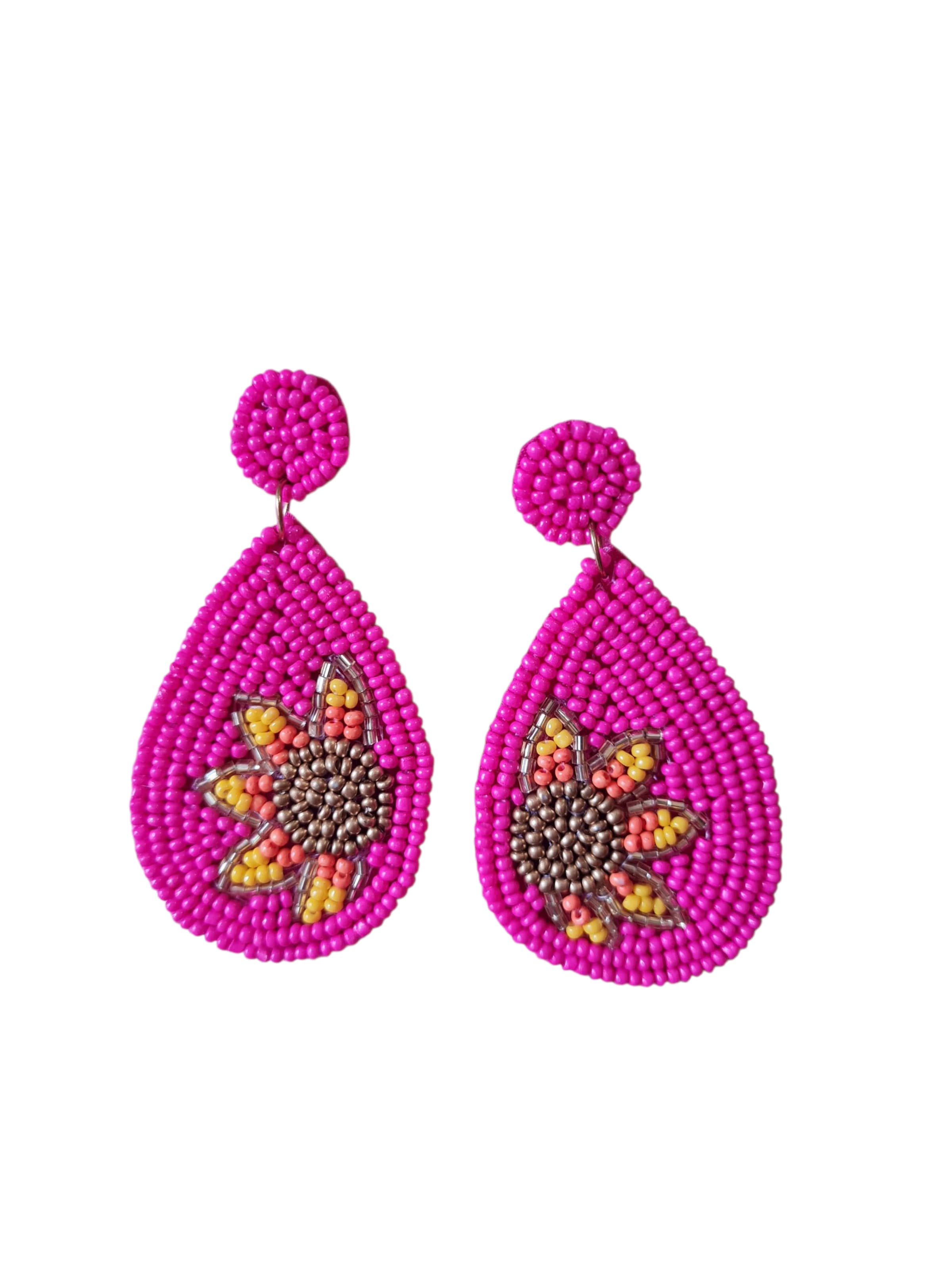 PfauGermany Earrings 'Beads Earring' in Pink: front