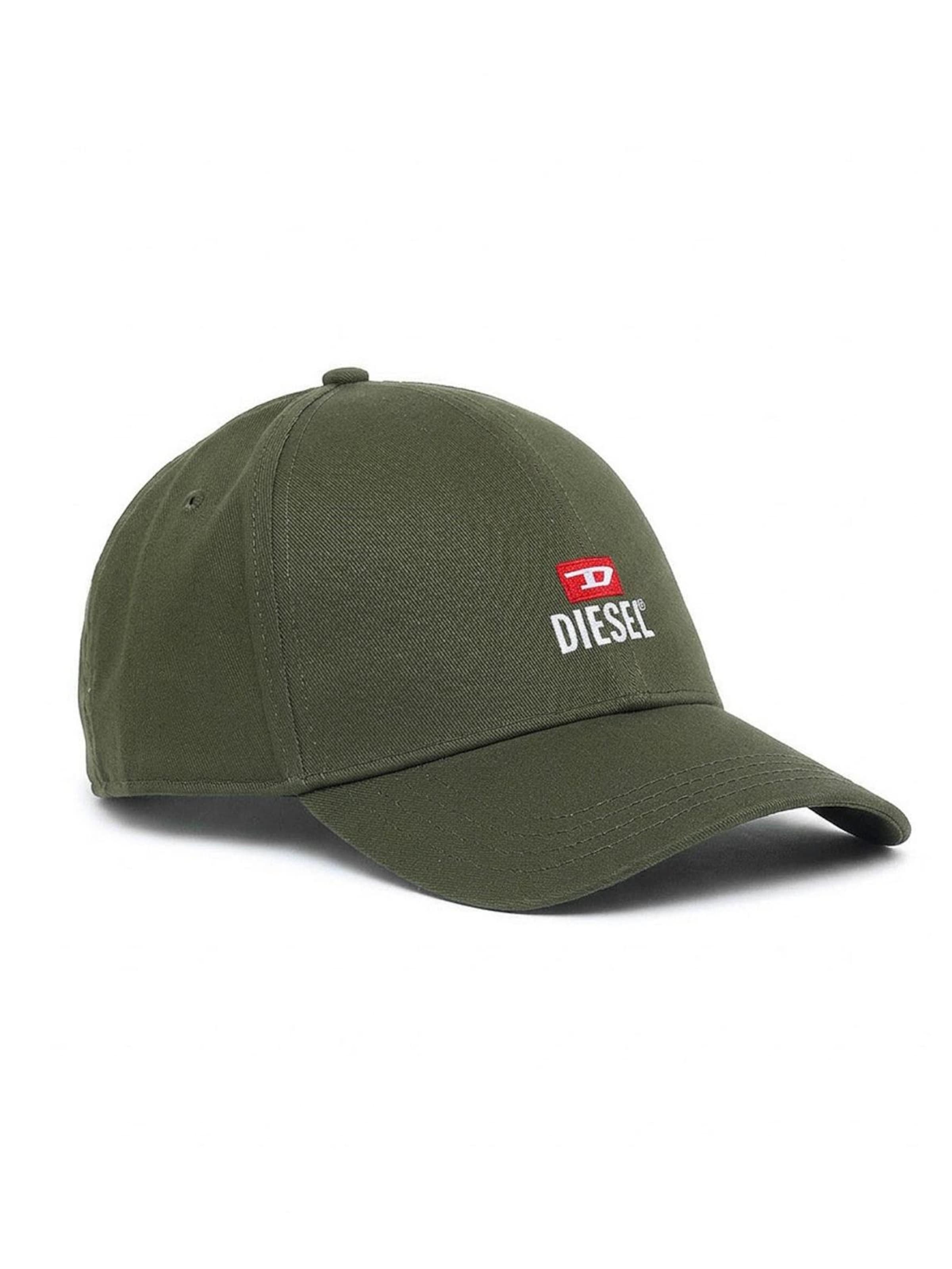 DIESEL Cap 'NEW-D-LOGO-OUT' in Green: front