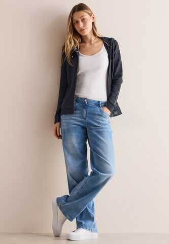 CECIL Twill Hoodie-Jacke in Blau