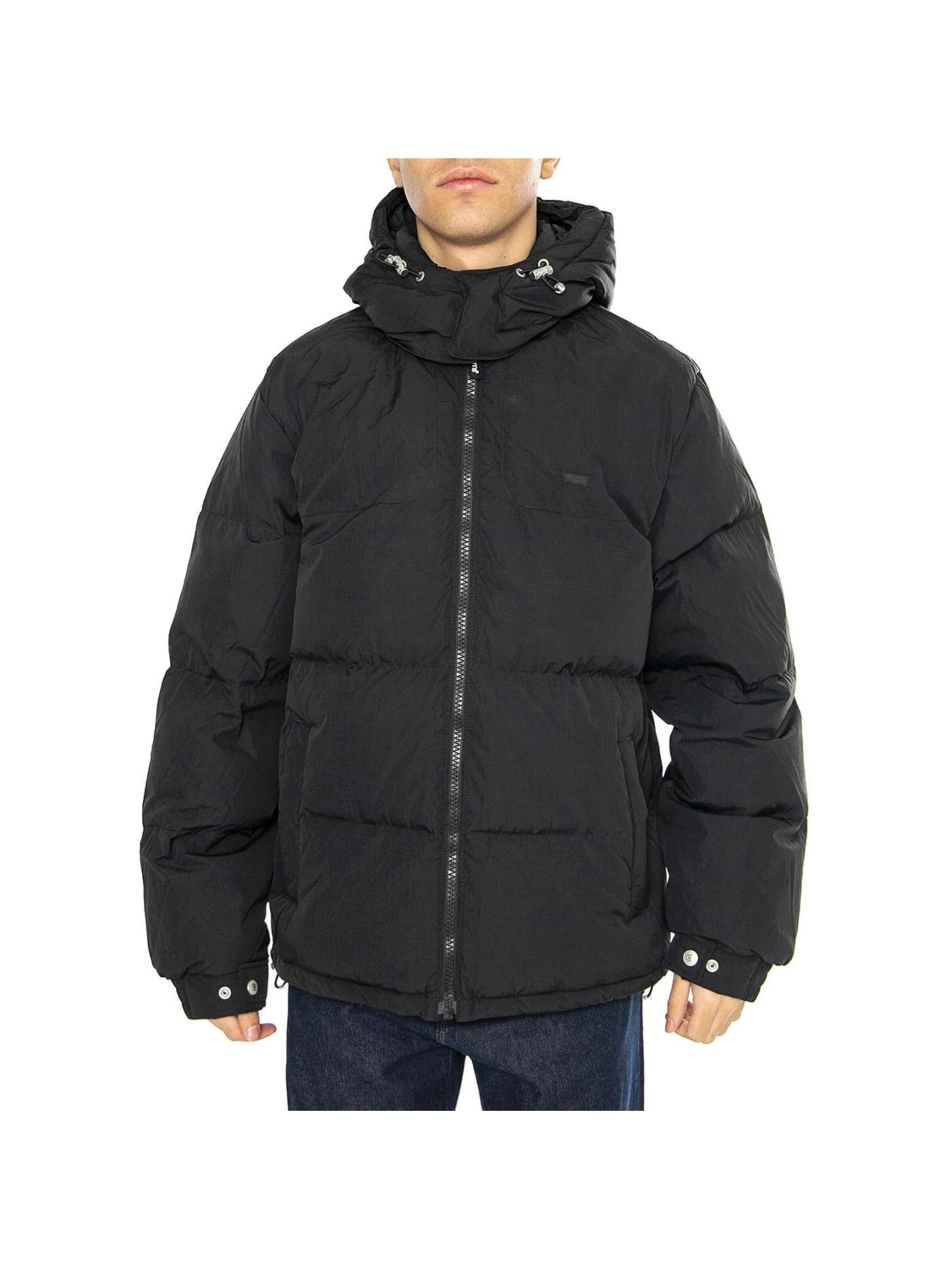 LEVI'S ® Between-season jacket 'Rockridge Short Puffer Jet Black' in Black: front