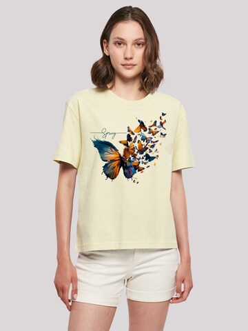 F4NT4STIC Shirt 'Schmetterling' in Geel: voorkant