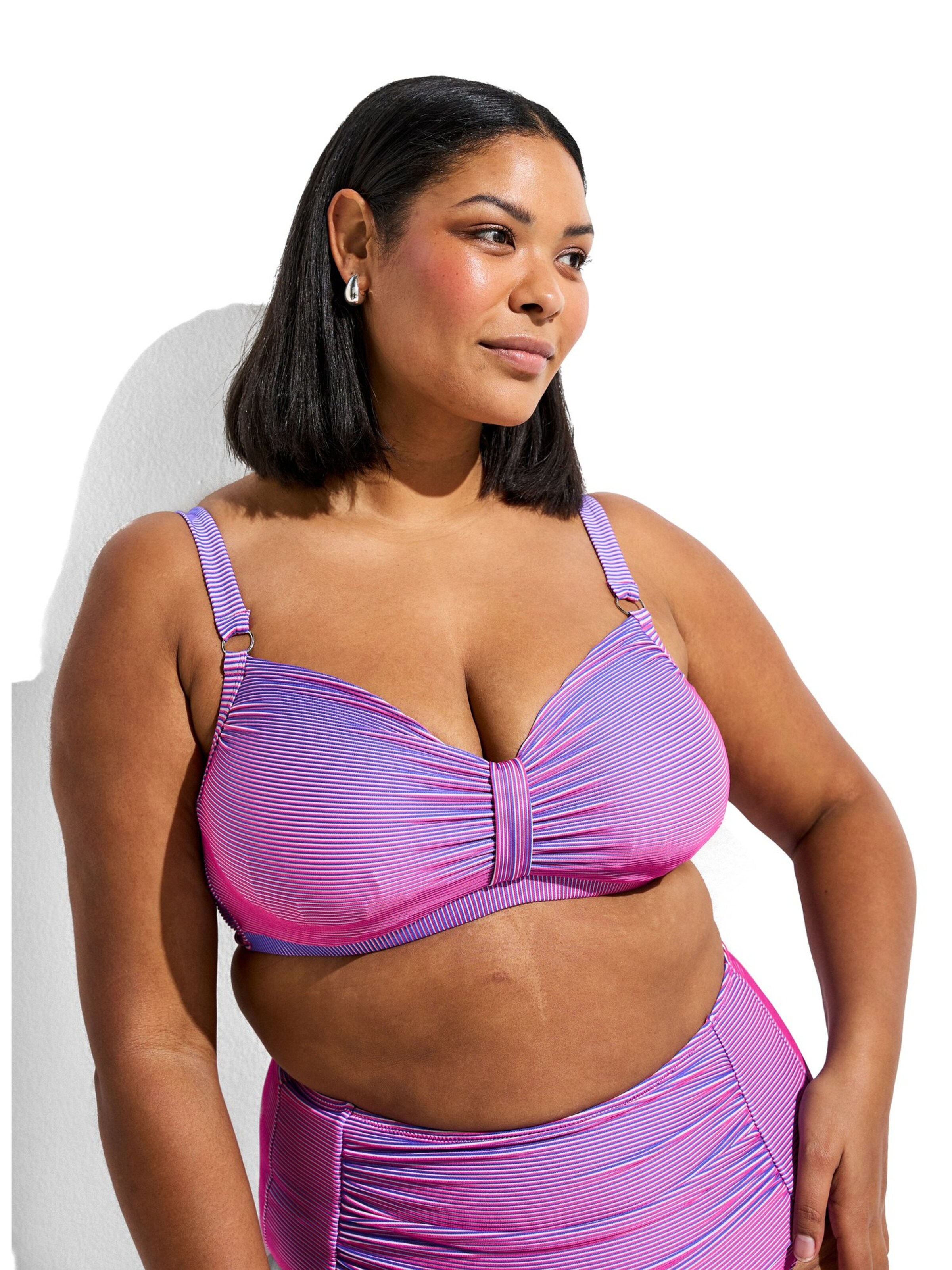 Zizzi Бюстгальтер-минимайзер Верх бикини 'Svary' в Ярко-розовый: спереди