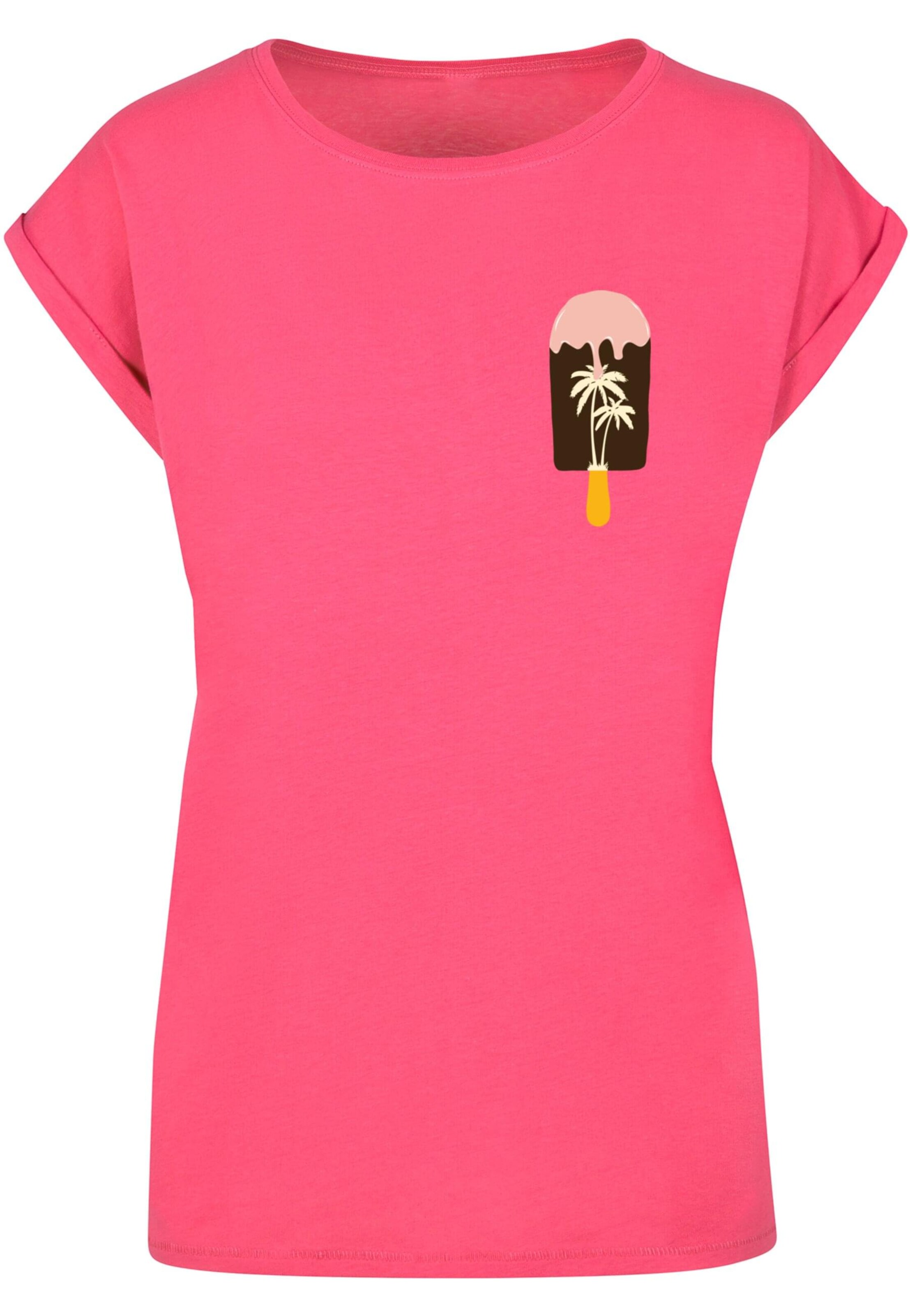 Merchcode T-Shirt 'Summer - Icecream' in Pink: Vorderseite