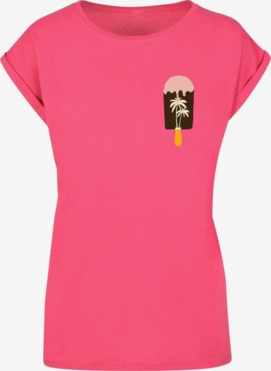 Merchcode T-shirt 'Summer - Icecream' en jaune / rose / rose clair / blanc, Vue avec produit