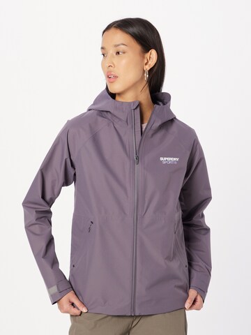 Veste de sport Superdry en violet : devant