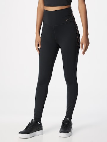 NIKE - Skinny Calças de desporto em preto: frente
