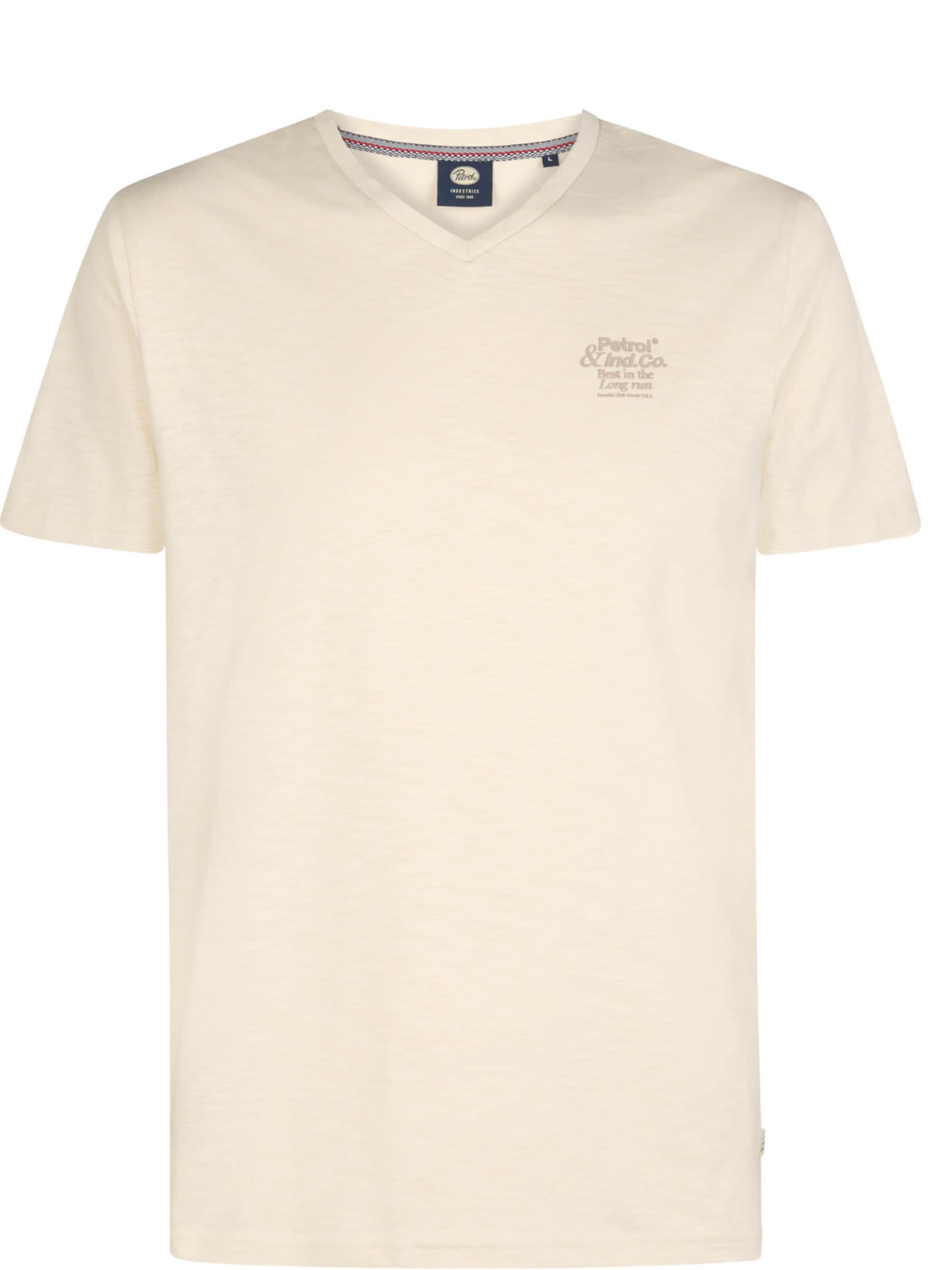PETROL Shirt 'Petrol Industries - Heren t-shirt' in XXXL in de kleur Crème, Productweergave