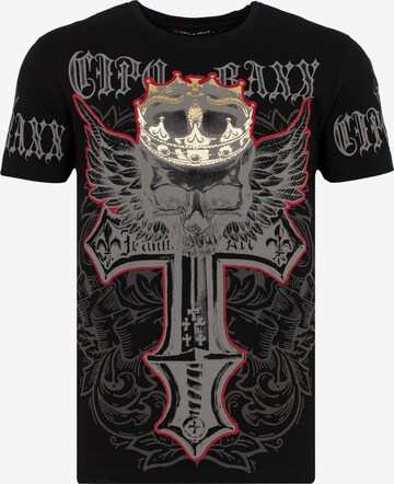 CIPO & BAXX Shirt 'KING SKULL' in Black: front
