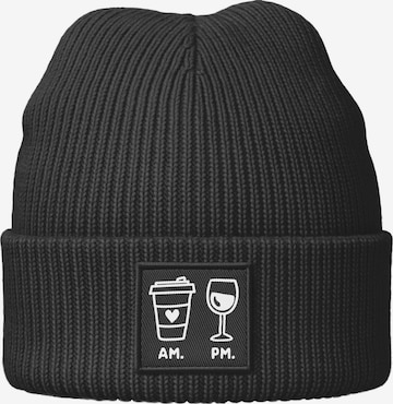 Neverless Beanie 'AM PM' in Black: front